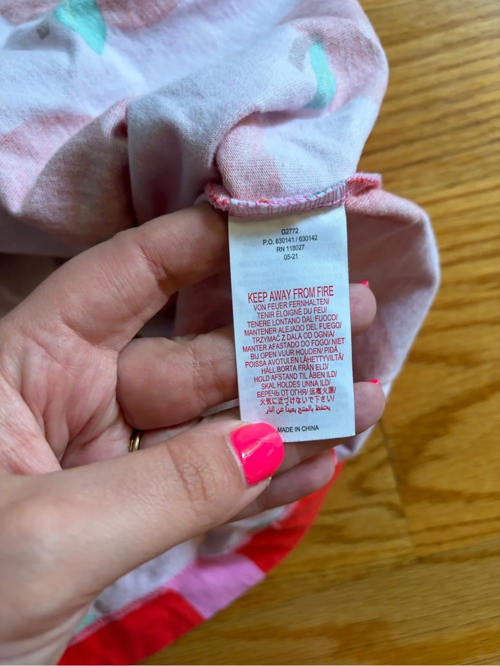 Mini Boden pink and red apple dress size 6-7